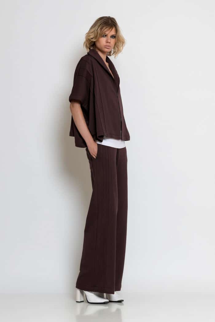 Wide-Leg Sweatpants with Pintuck Detailing