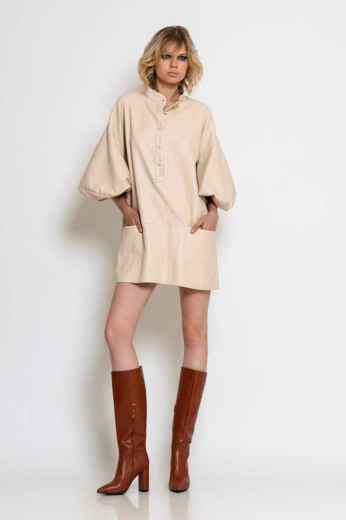 Faux Leather Mini Dress