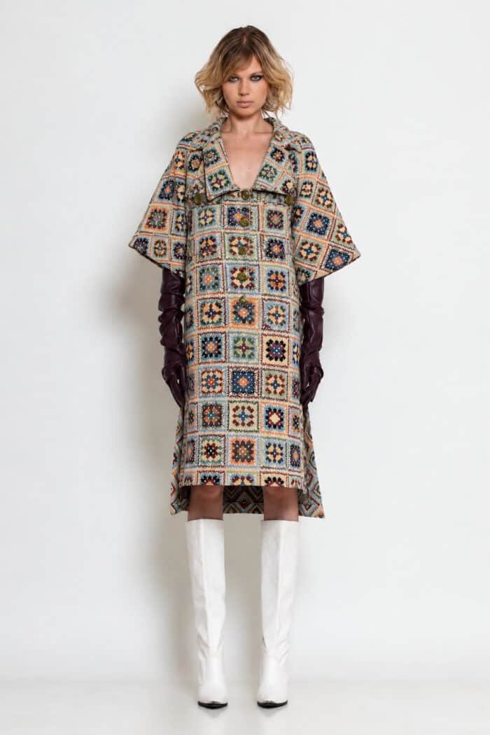 Multicolor Brocade Midi Dress