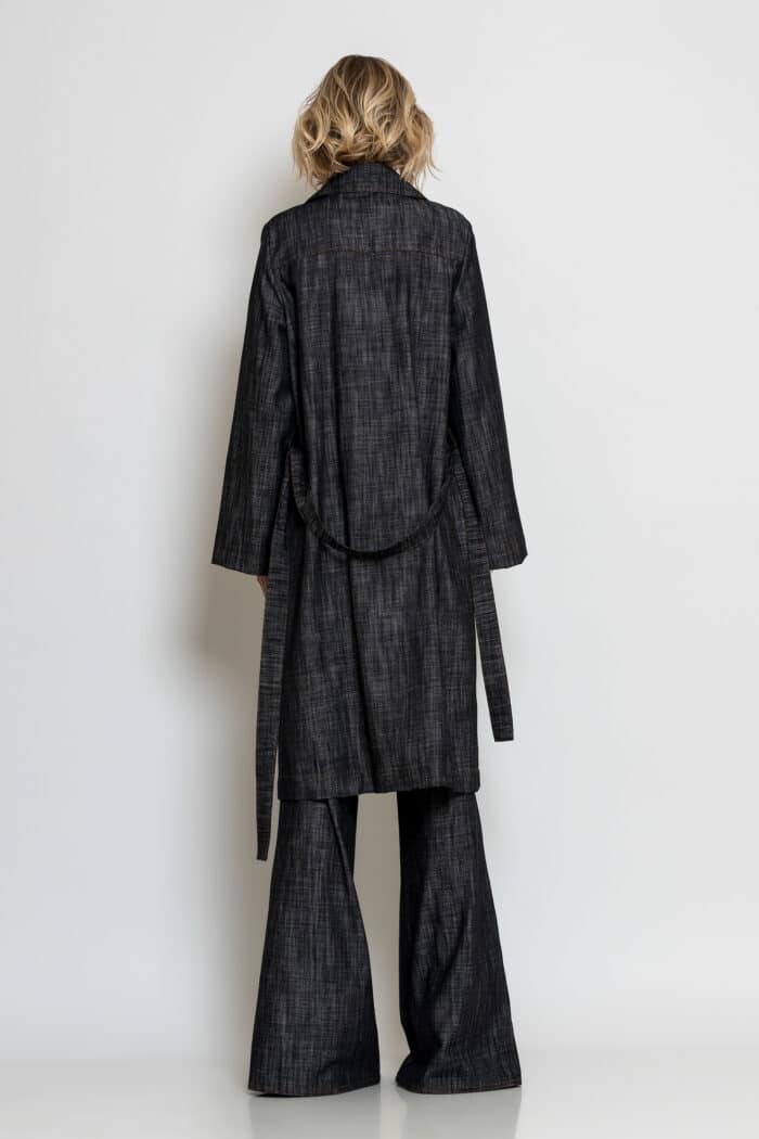 Midi Denim Trench Coat