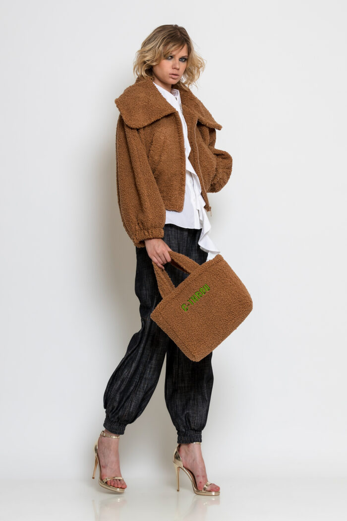 Small Camel Teddy Tote Bag