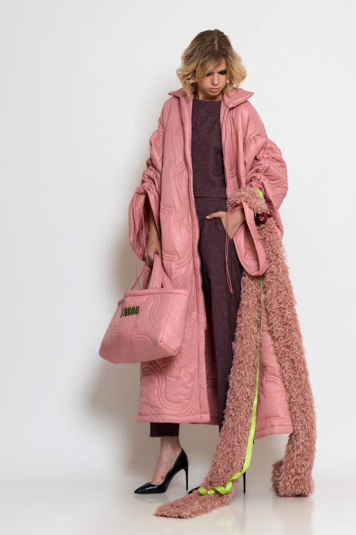 Dusty Pink Extra-Long Fur-Effect Stole