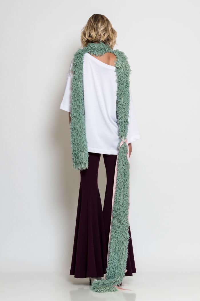 Mint Extra-Long Fur-Effect Stole
